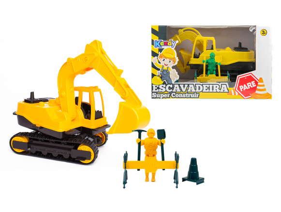 MÁQUINA DE BRINQUEDO ESCAVADEIRA SUPER CONSTRUIR