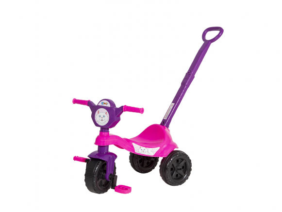 CARRINHO DE PASSEIO/PEDAL INFANTIL KEMOTOCA GATINHA COM HASTE
