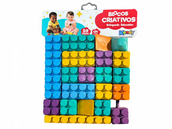 BRINQUEDO DE ENCAIXAR BLOCO CRIATIVO C/ 20 PEÇAS